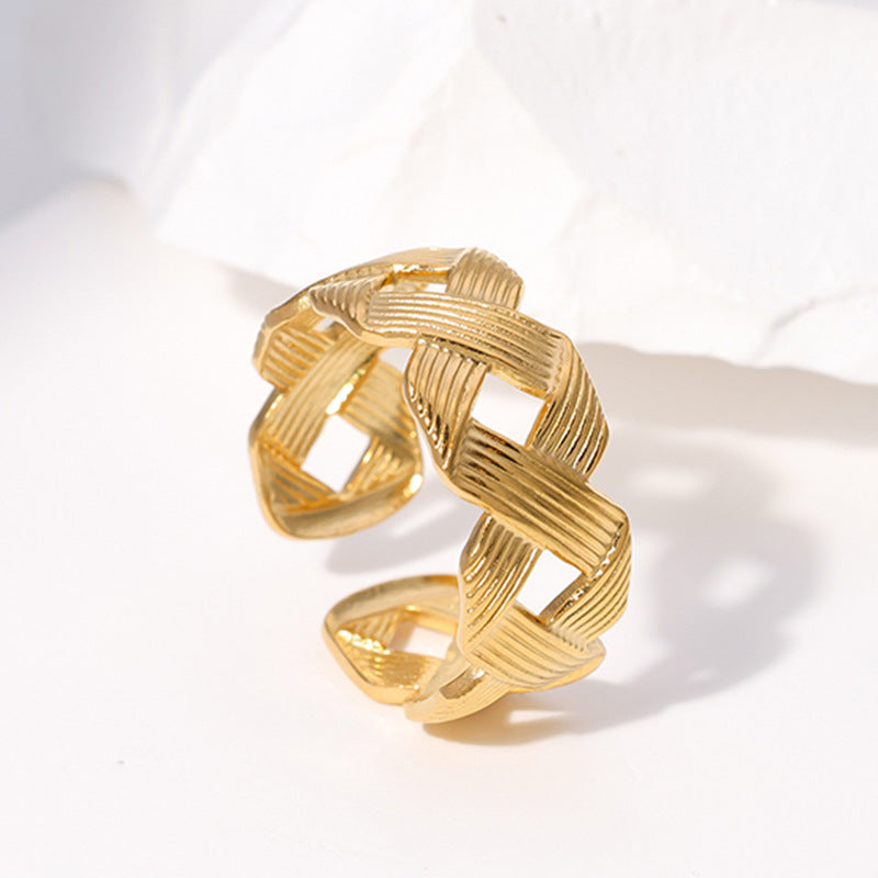 Women's Stainless Steel Simple Advanced Titanium Open Adjustable Cold Wind Rings
