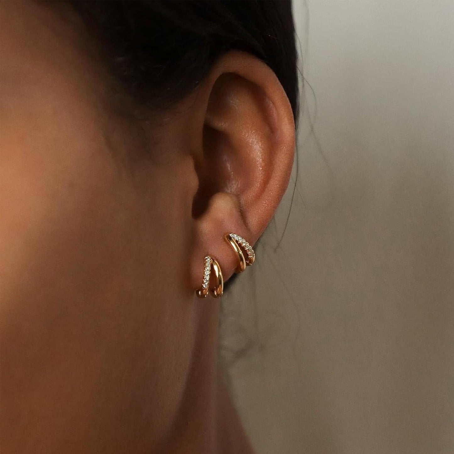 Women's Double Diamond Fashion Personality High-grade Light Earrings