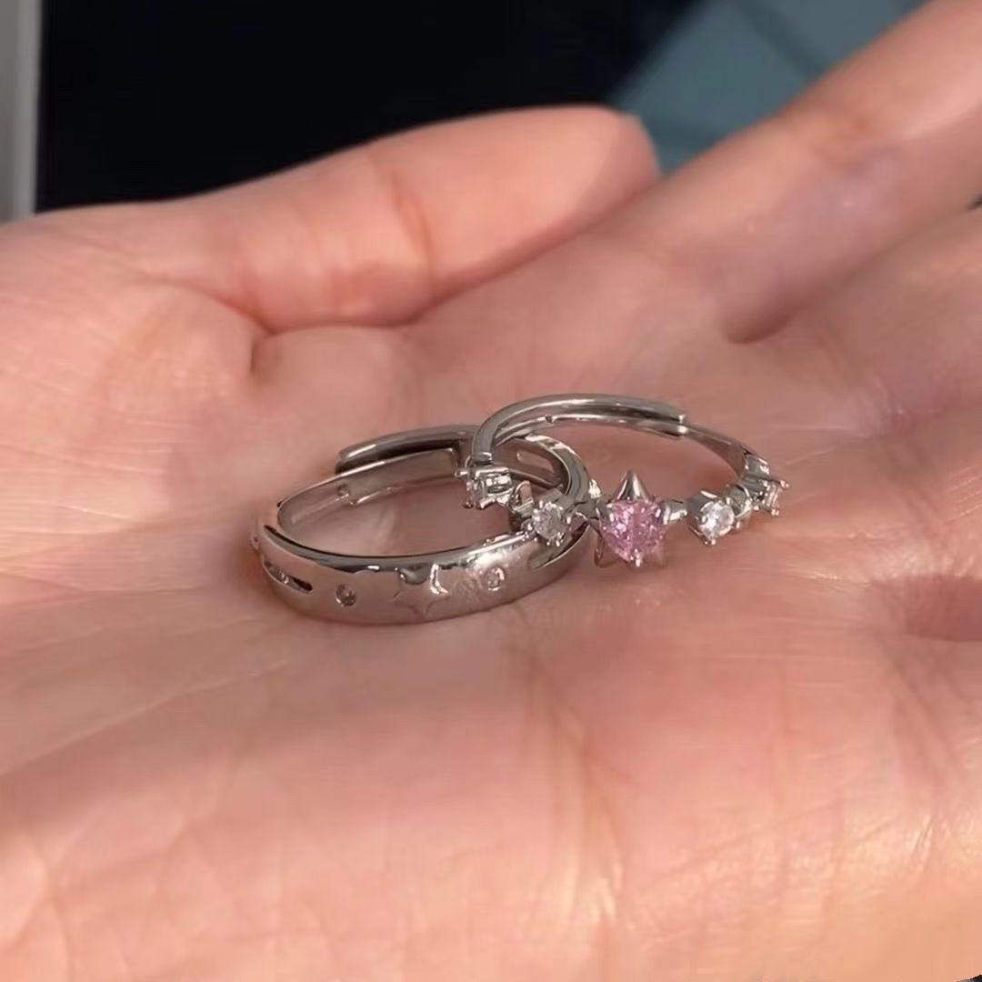 Campus Plated Female Pair Simple Gift Rings