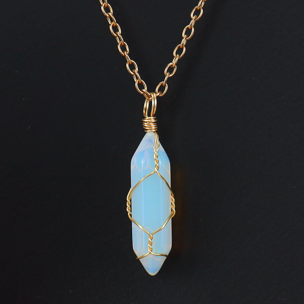 Handmade Winding Natural Stone Crystal Agate Necklaces