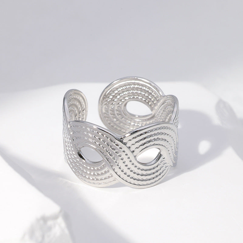 Women's & Men's Stainless Steel For Titanium Open-end Index Rings