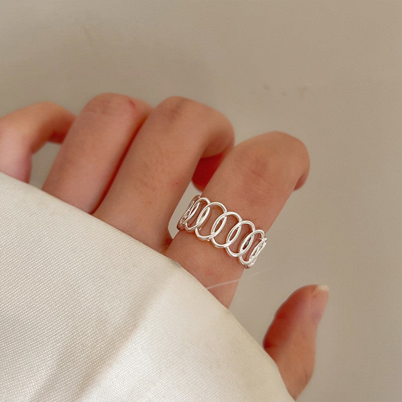 Female Cold Wind Argent Pur Niche Rings