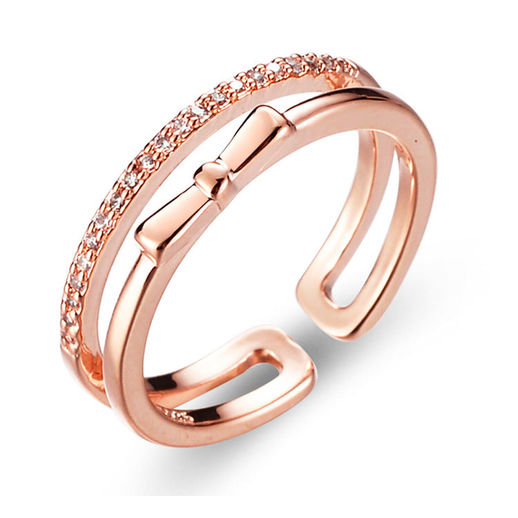Personality Trendy Female Design Light Luxury Cold Style Open Rings