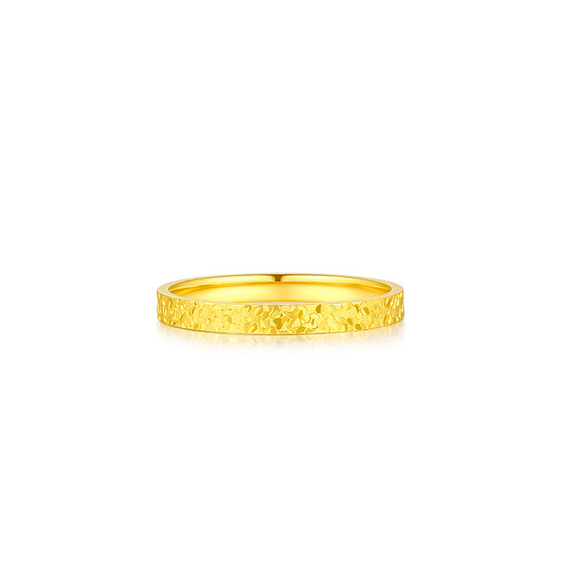 Crushed Ice Starry Sky Wide Gold-plated Rings