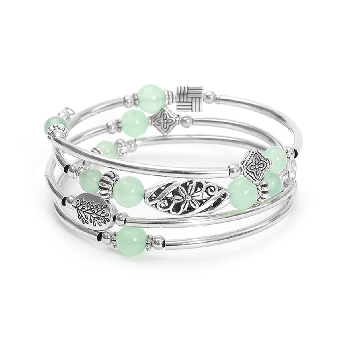 Women's Bohemian Turquoise Winding Natural Stone Beaded Bracelets