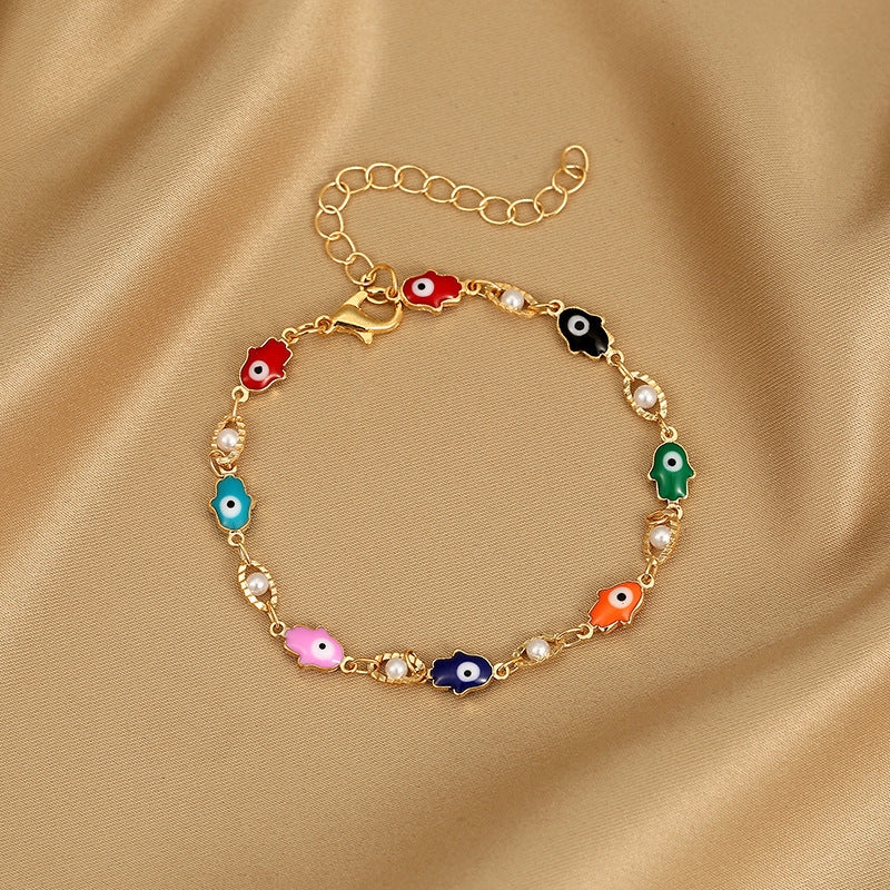 Women's Summer Candy Color Glass Drill Beaded Bracelets