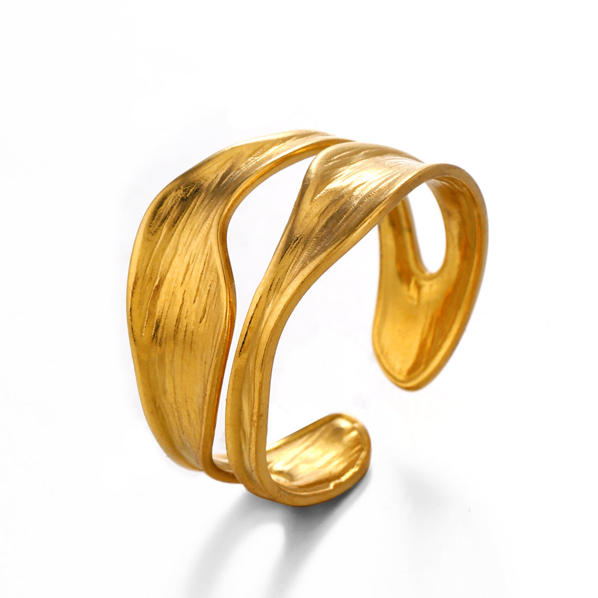 Fashion Popular Irregular Shaped French Retro Gold-plated Rings
