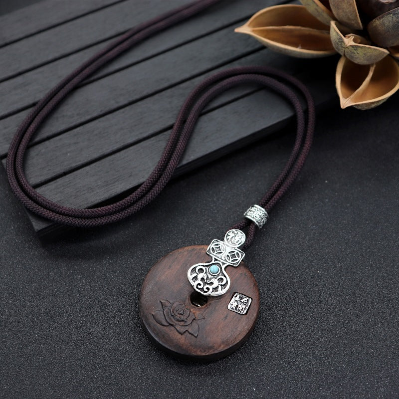 Women's Simple Zen Sweater Chain Cotton Linen Pendants