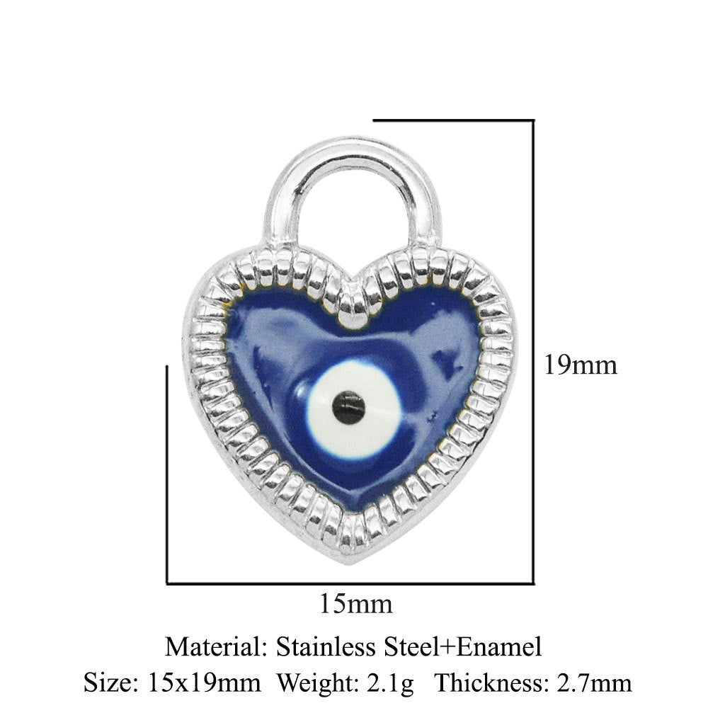 Stainless Steel Peach Heart Oval Water Drop Eyes Pendants