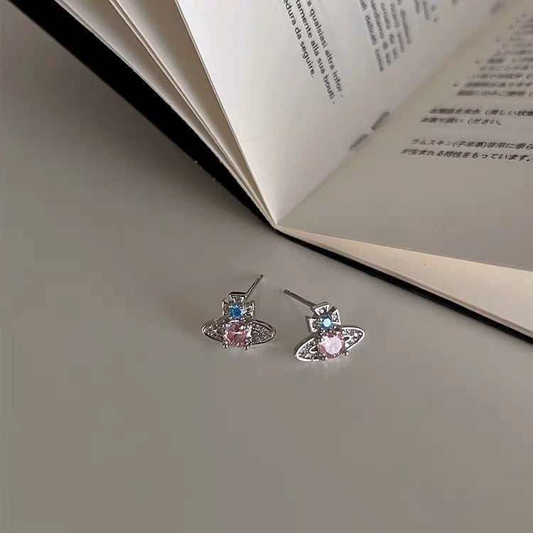 Inlaid Zirconium Mini Ear Pure Sier Earrings