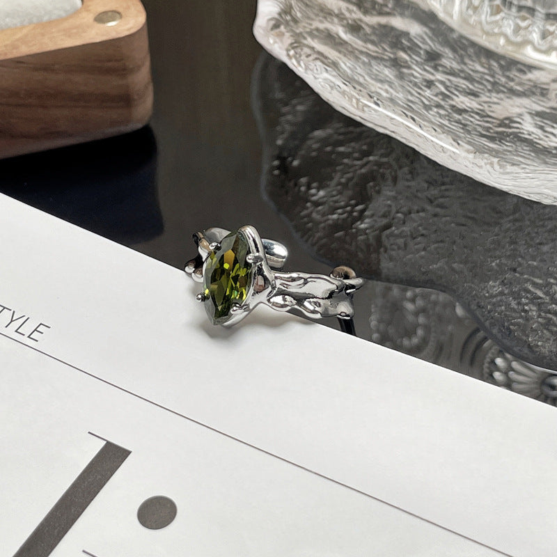 Korean Fashion Sweet Cool Olive Green Rings