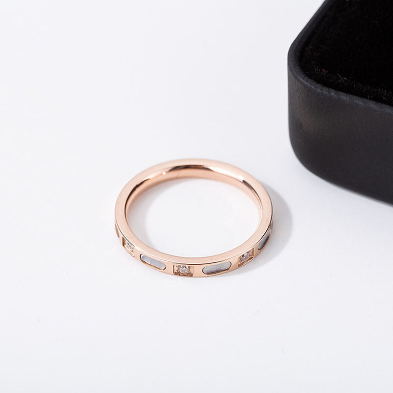 Style Simple Titanium Steel Female Black Rings