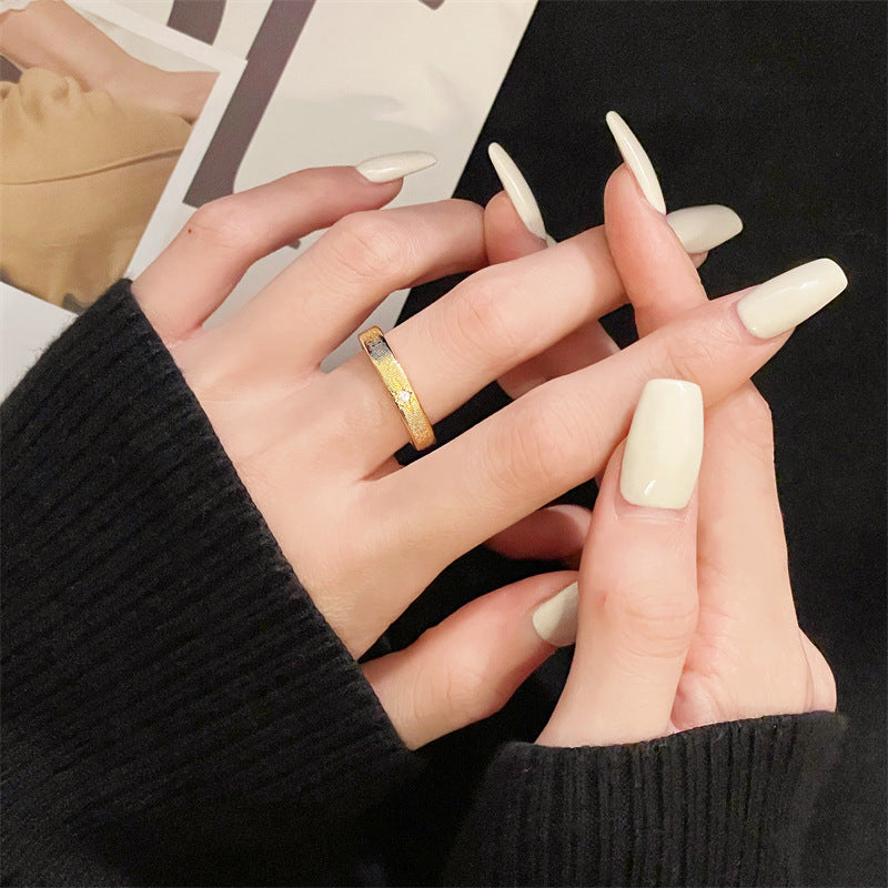 Brushed Advanced Texture Vintage Open Design Light Rings