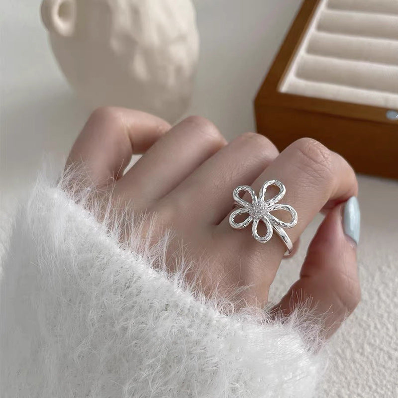 Female Cold Wind Argent Pur Niche Rings