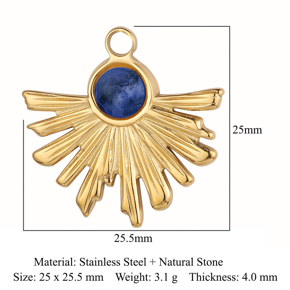Bohemian Natural Stone Titanium Steel Jewelry Pendants