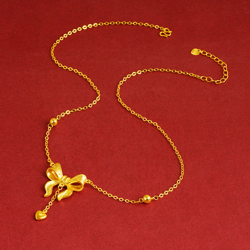 Bow Simulation Brass Decoration Vietnam Alluvial Gold Pendants