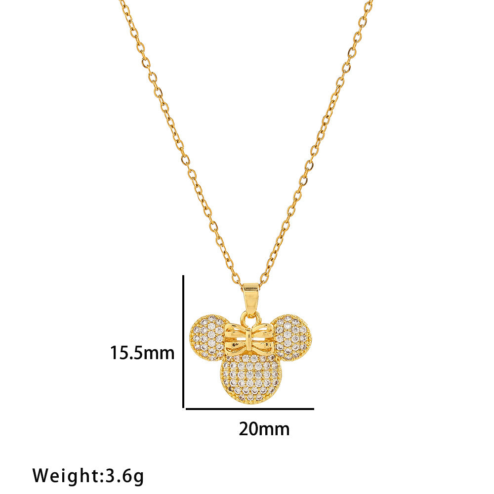 Women's Diamond Mickey Simple Personality Exquisite Refined Grace Necklaces