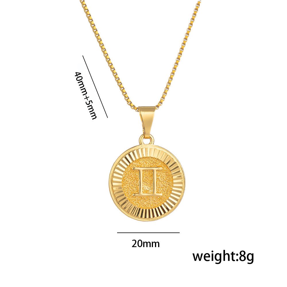 Fashion Twee Constellation Symbol Letter Image Graphic Necklaces