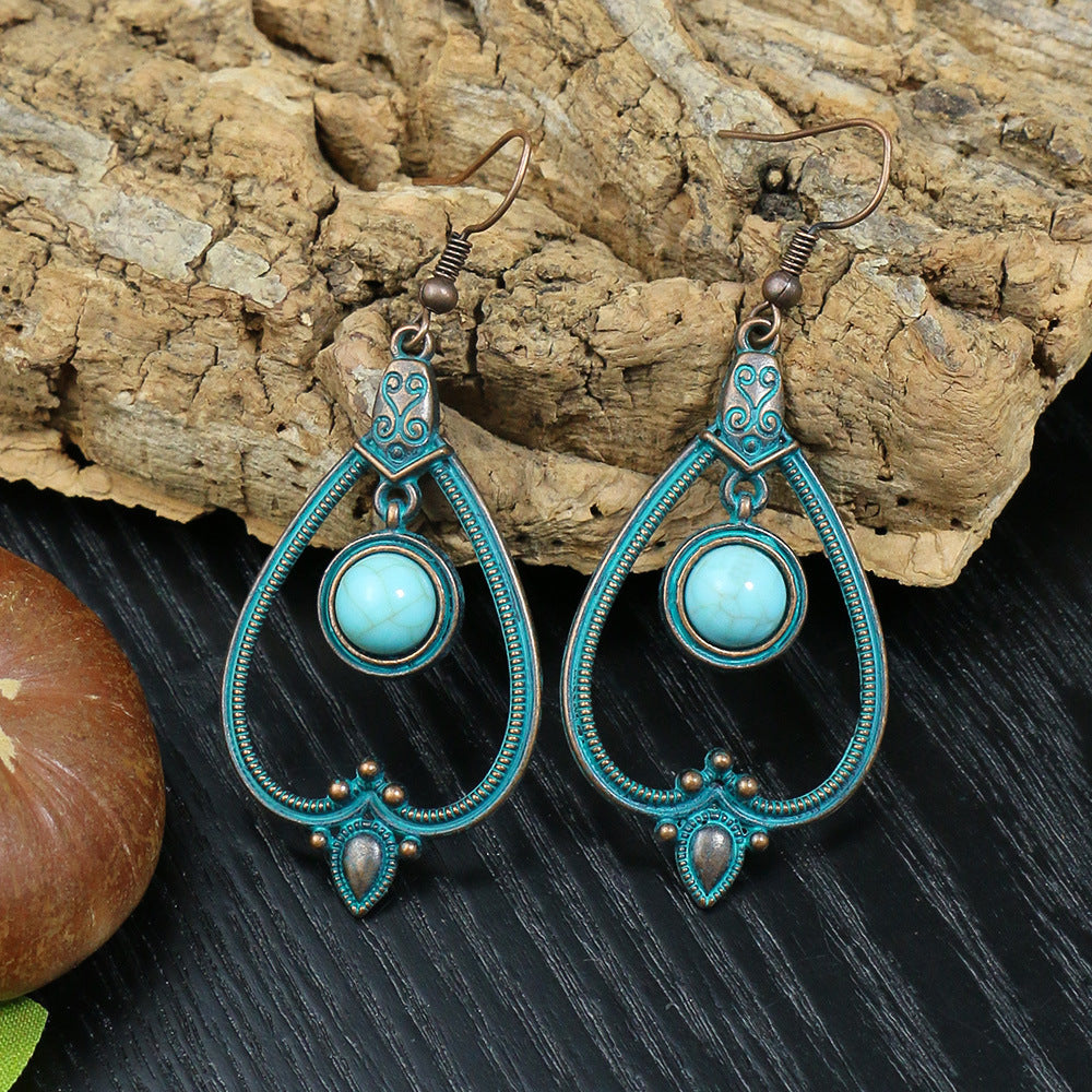 Creative Accessories Fashion Exaggerated Leaf Carved Earrings