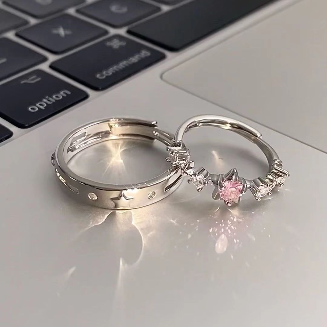 Campus Plated Female Pair Simple Gift Rings
