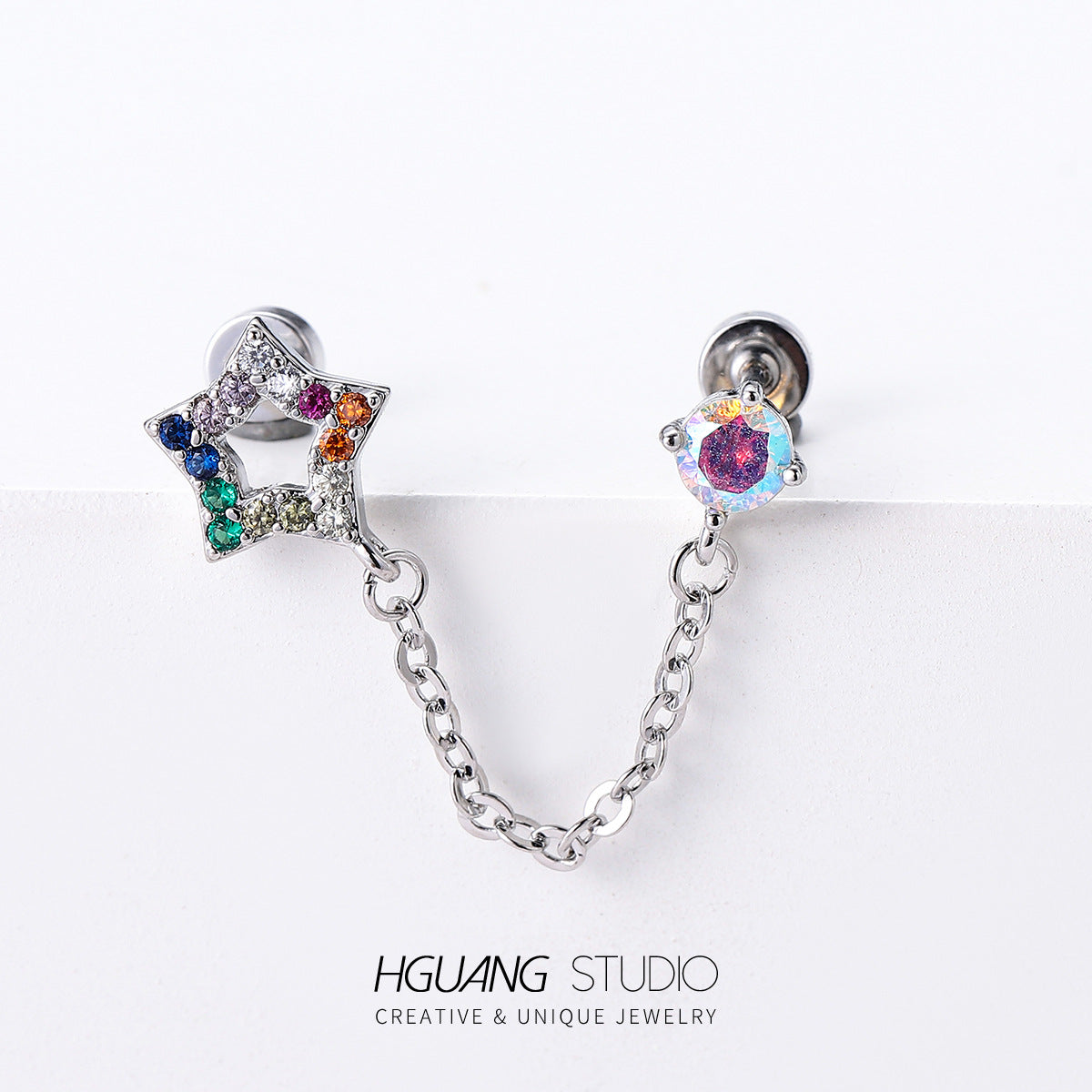 Titanium Steel Gold Ear Bone Pairs Earrings