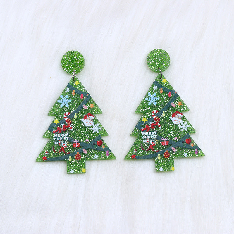 Acrylic Five-pointed Star Tree Personalized Eardrops Rings