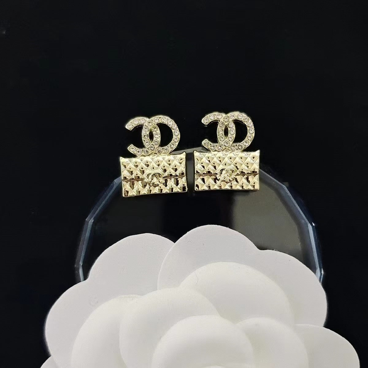 Women's & Men's Quality Collection Trending Rhinestone Letters Sier Earrings
