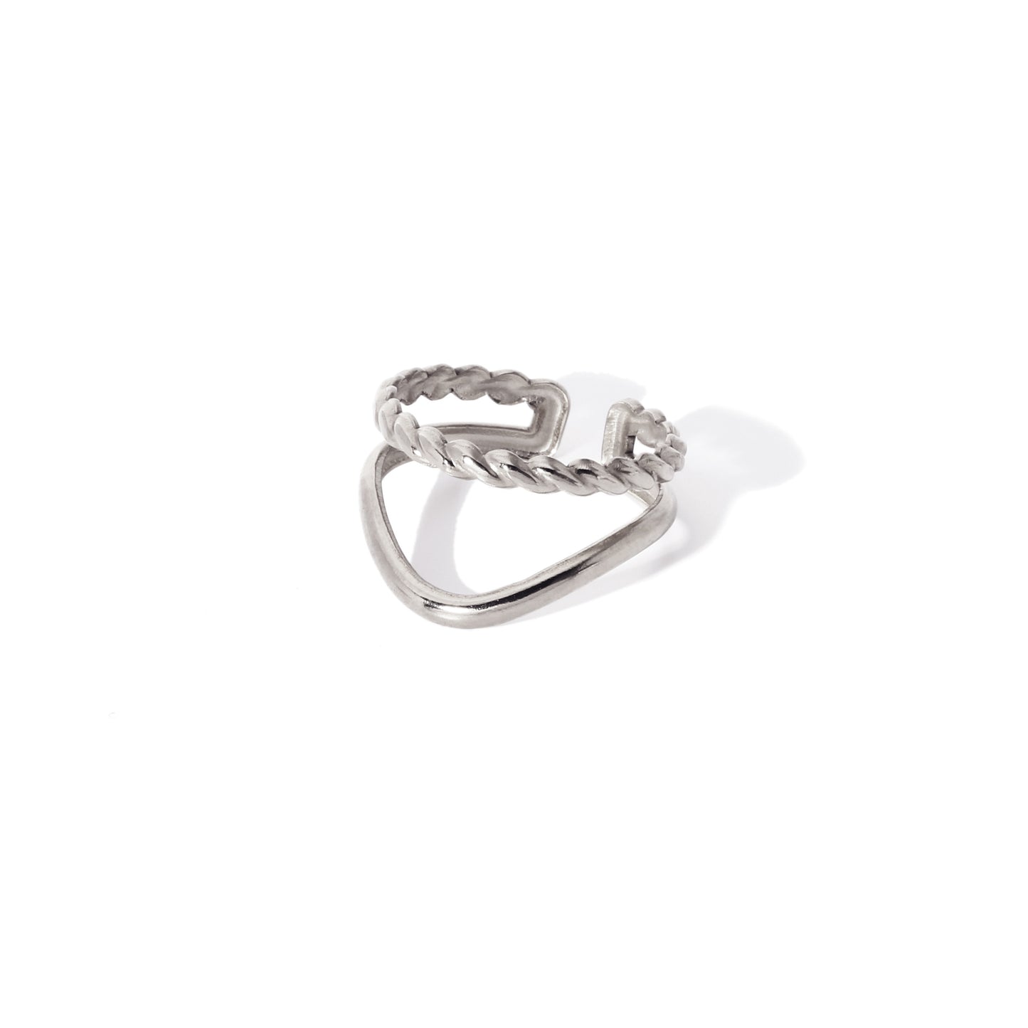 Titanium Steel Gold-plated Geometric Advanced Stainless Rings