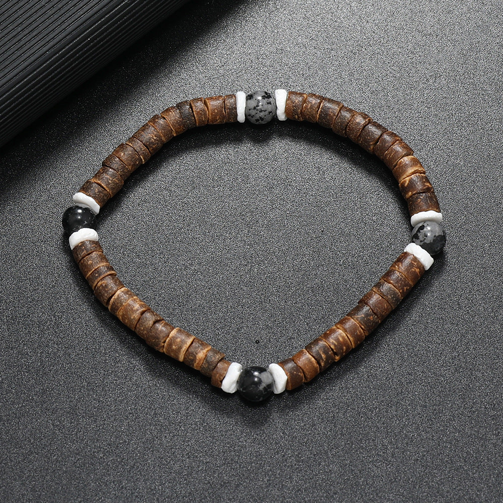 Ornament Simple Coconut Shell Natural Turquoise Bracelets