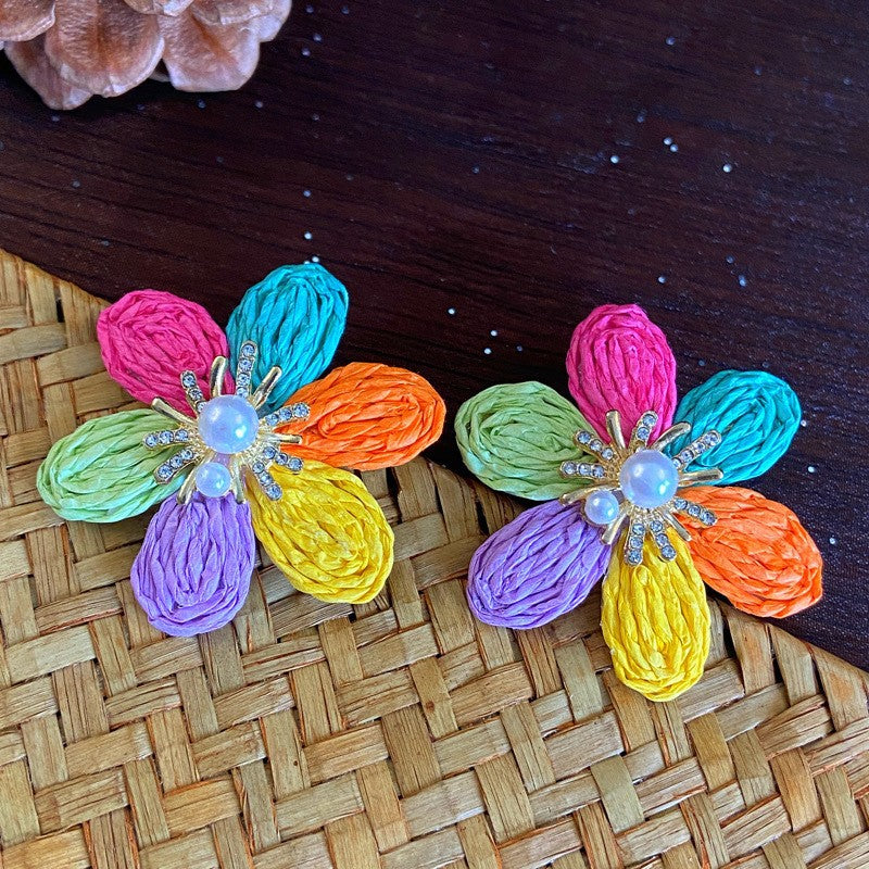 Rope Flower Summer Personalized Small Fresh Fashion Earrings