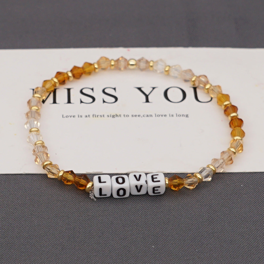 Women's Bohemian Style Crystal Letter Simple Personality Bracelets