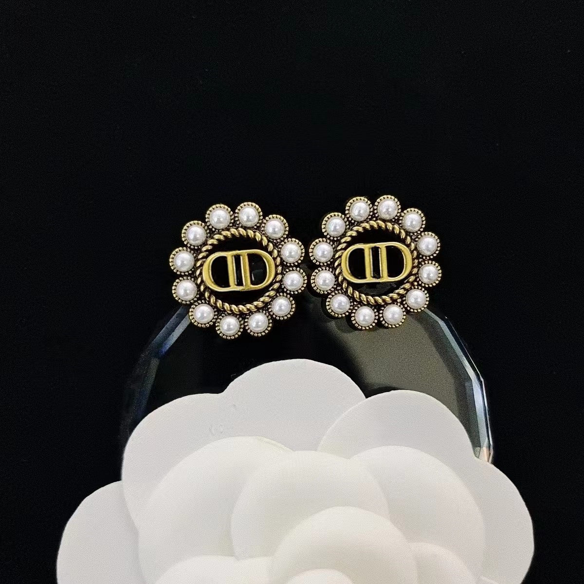 Women's & Men's Quality Collection Trending Rhinestone Letters Sier Earrings