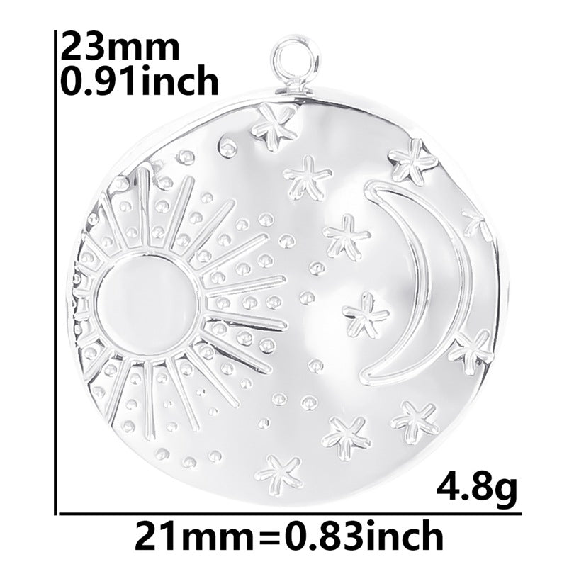 Ornament Sun Moon Steel Colorful Stainless Pendants