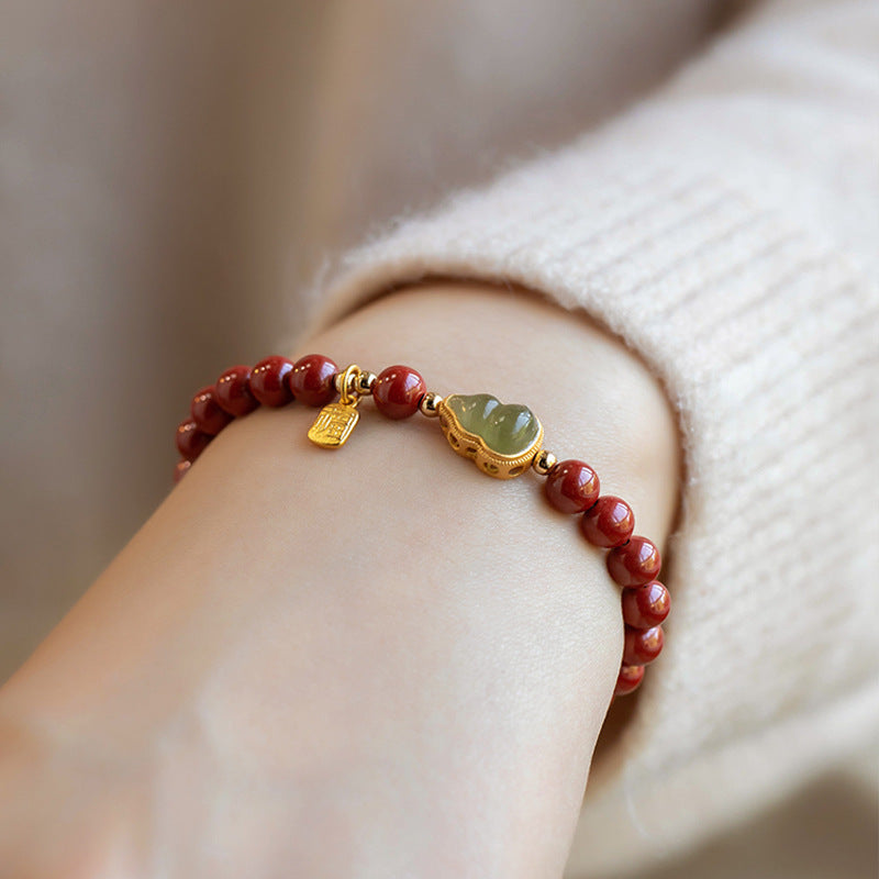 Inlaid With Jade Fu Lu Fortune Bracelets