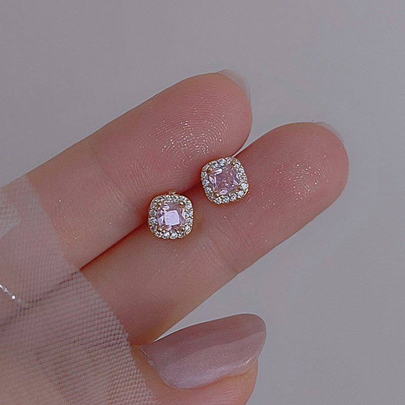 Women's Small Sugar Cube For Light Luxury Earrings