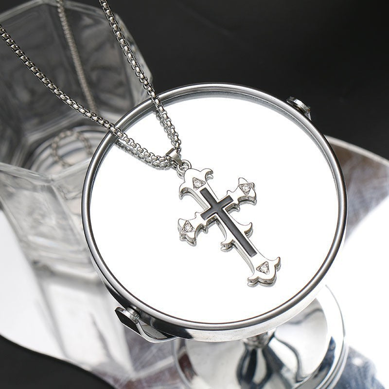 Men's Crocheted Diamond Cross Neck Accessories Simple Pendants