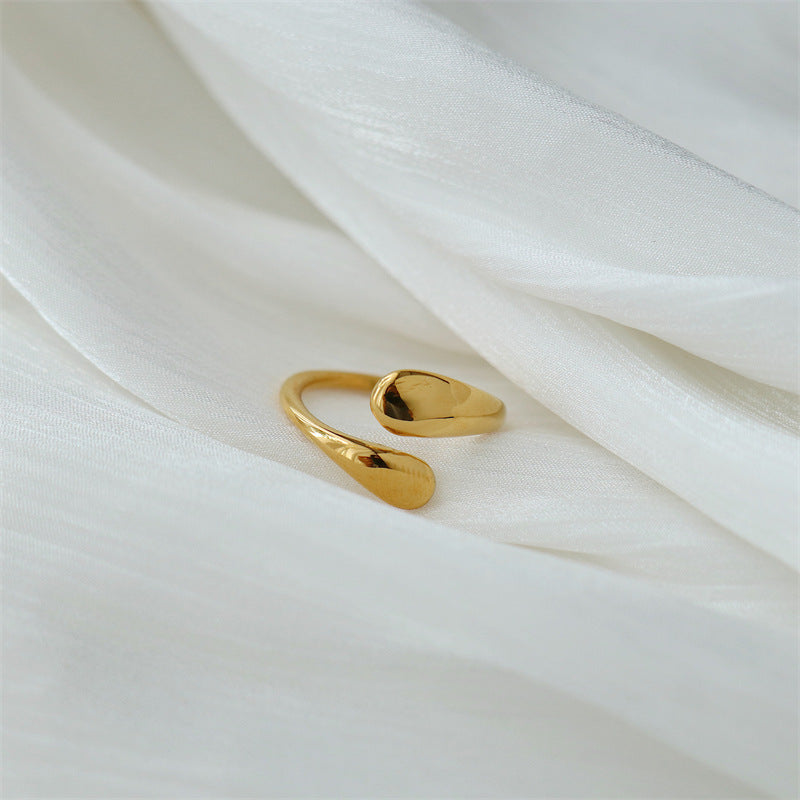 Design Drop Shape Personality Cold Style Titanium Rings