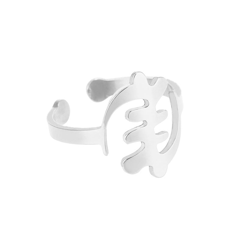 Women's Fashion Titanium Steel Glossy Gold Color Rings