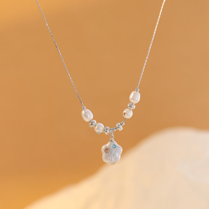 Women's Crystals Baroque Freshwater Pearl Dopamine Hot Sweet Cool Clavicle Necklaces