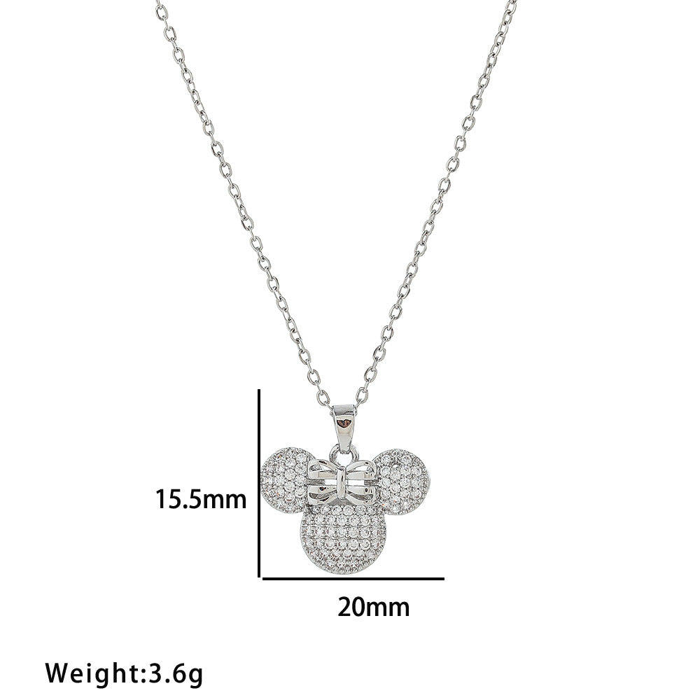 Women's Diamond Mickey Simple Personality Exquisite Refined Grace Necklaces