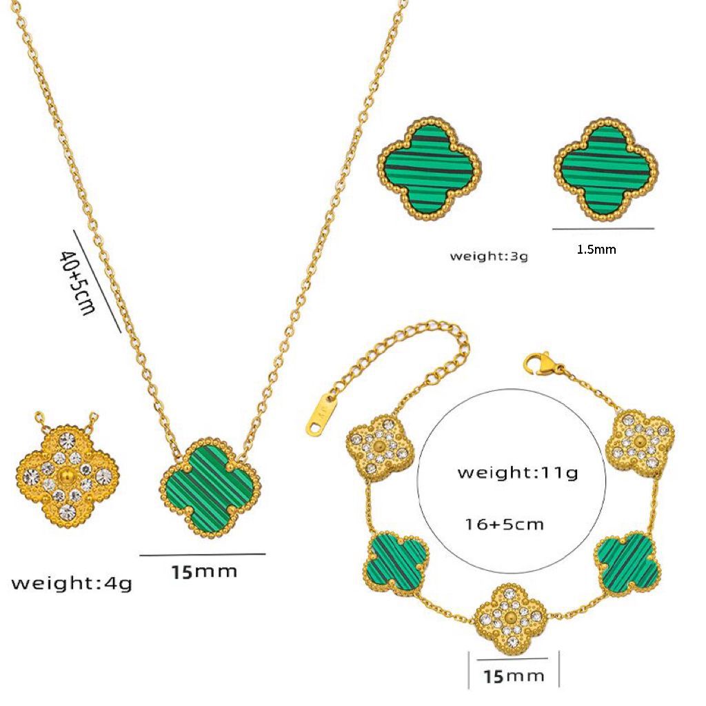 Women's Steel Clover Double-sided Gold Korean Classic Necklaces