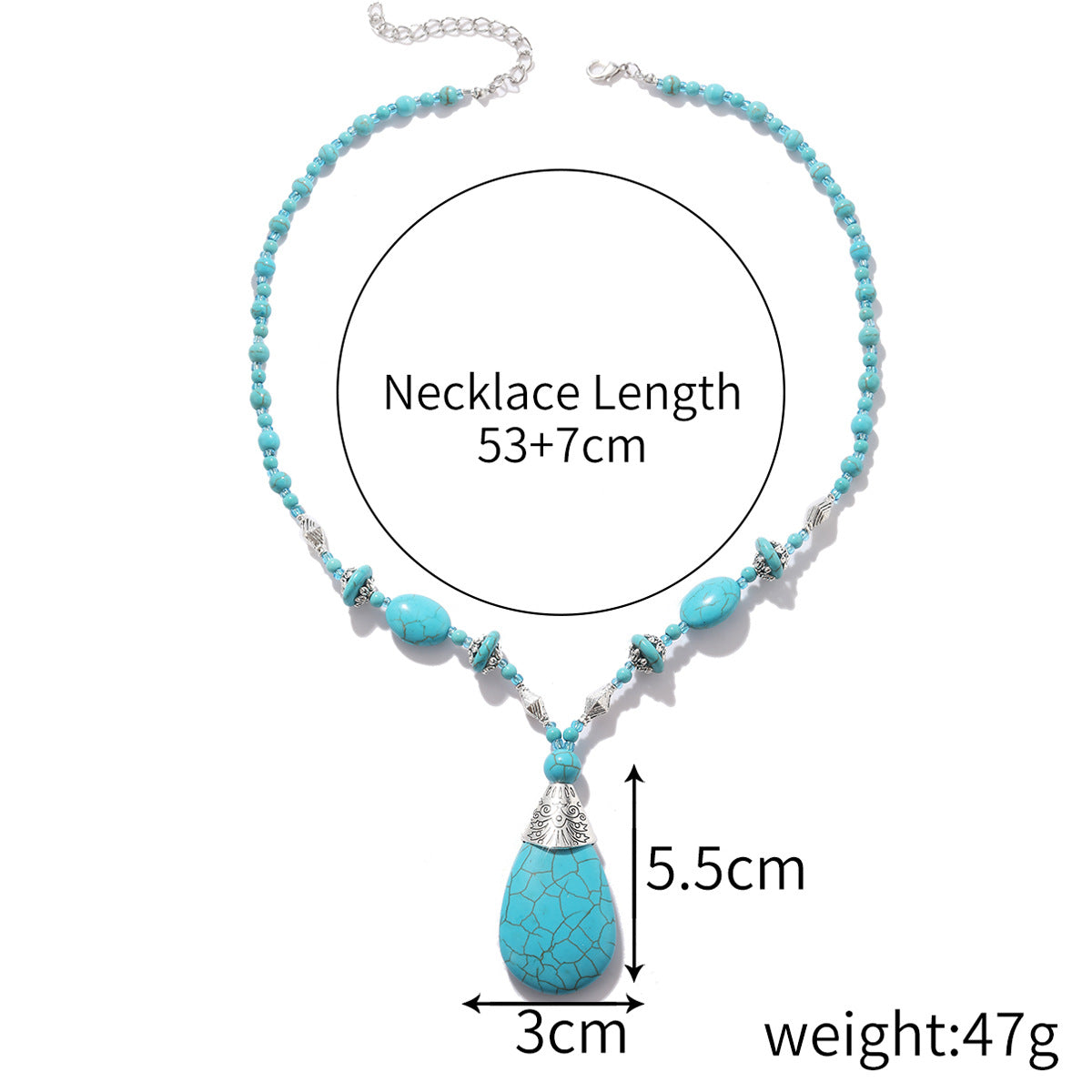 Ethnic Style Jewelry Turquoise Vintage Sweater Necklaces