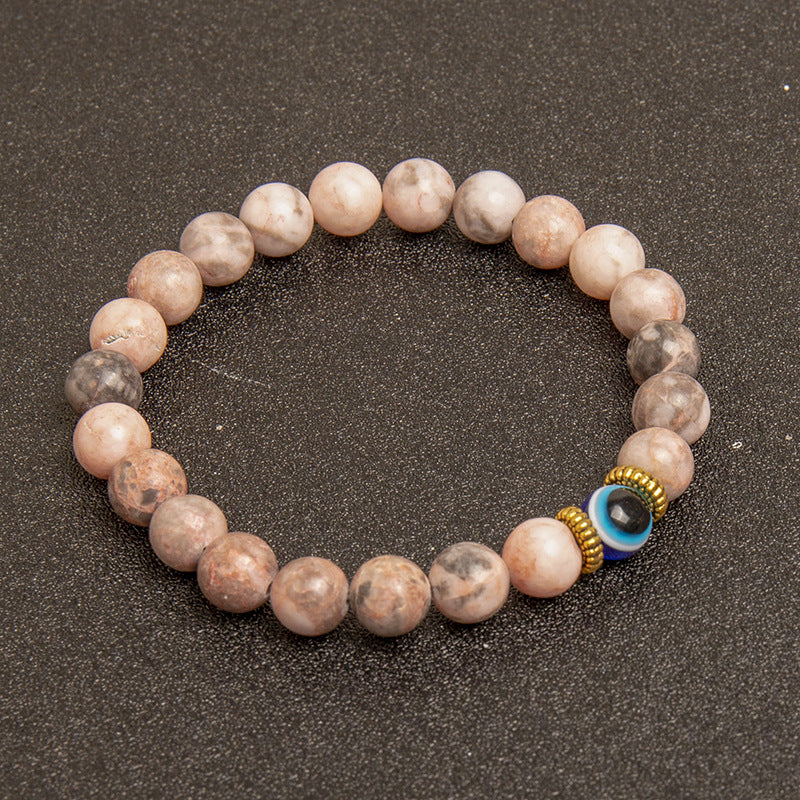 Stone Two-tone Pink Zebra Eye Glitter Bracelets