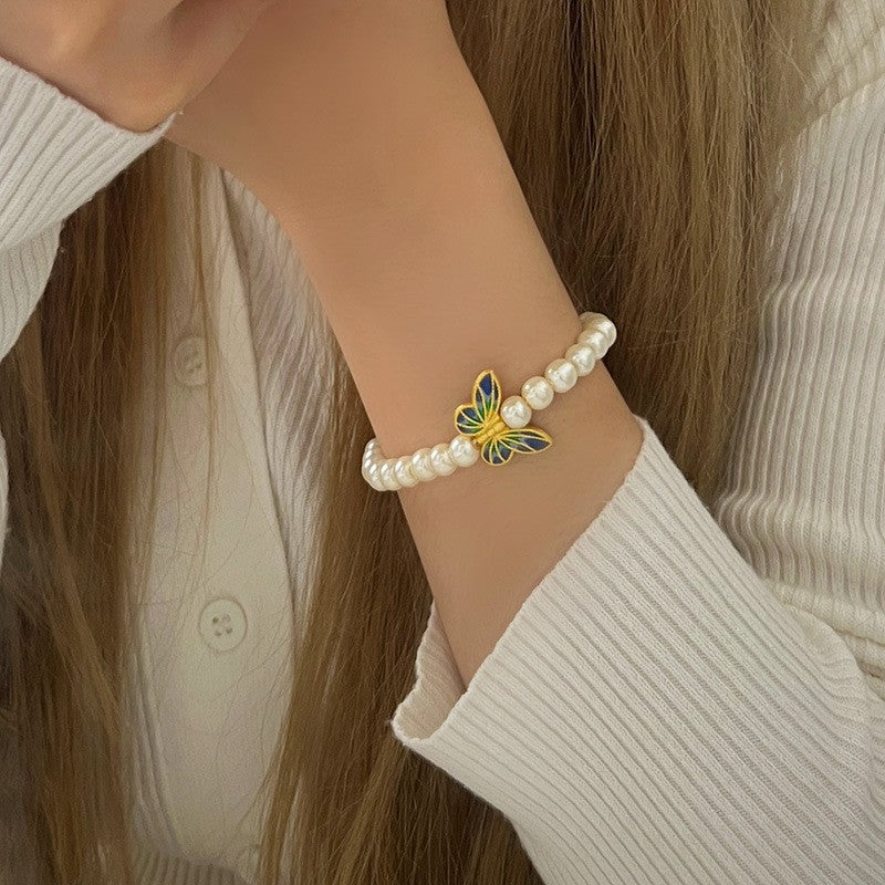 Twin Pearl Light Luxury Minority Exquisite Elastic Bracelets