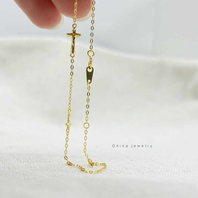 Women's Cross Gold-plated Slim Simple Design Exquisite Bracelets