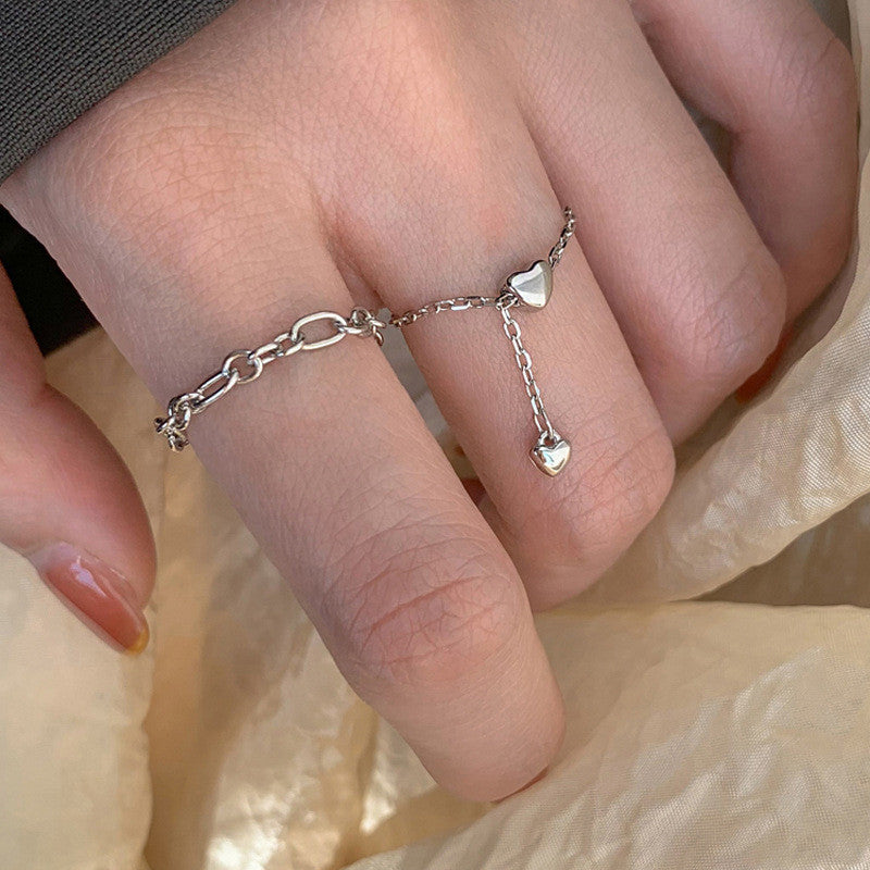 Women's Love Chain Pull Fashion Design Tassel Rings