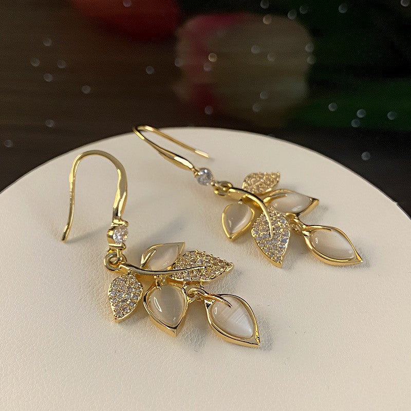 Fashion Zirconia Micro Inlaid Zircon Long Earrings