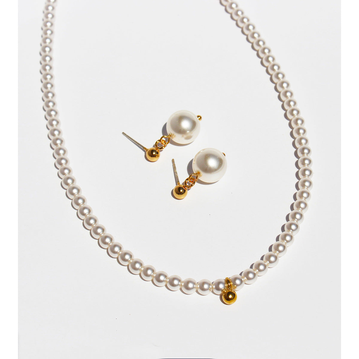 Women's Plating Bell Little Golden Beans Pearl Necklaces