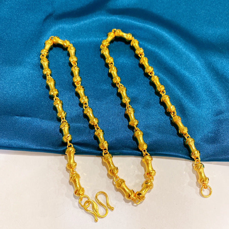 Men's Gold Hexagonal Sweater Chain Brass Vacuum Necklaces