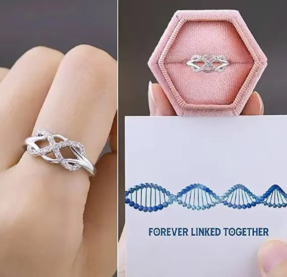 Women's Line Cross Inverted Word Hollow Design Rings